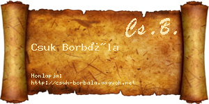 Csuk Borbála névjegykártya